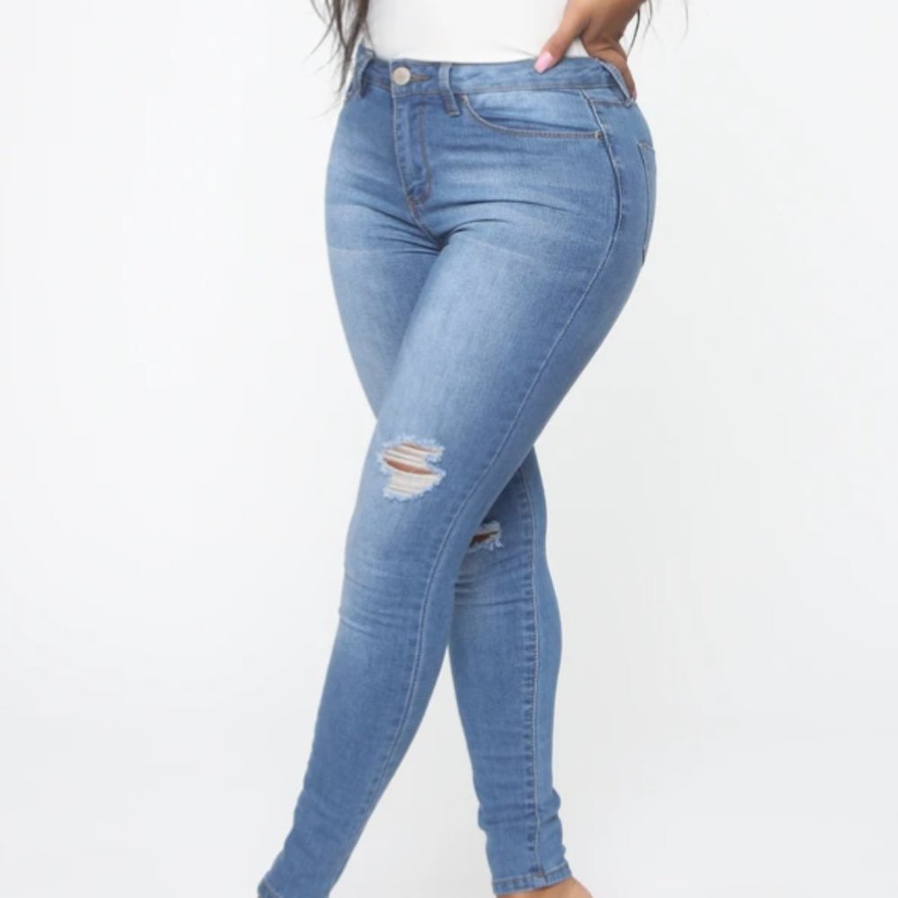 Fashionnova Ripped Skinny High Rise Jeans - Picture 2 of 7